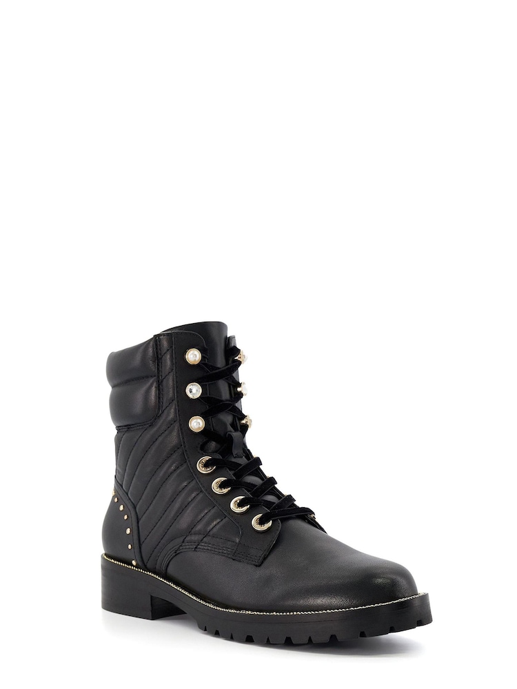 Dune London Black Pearlescent Gem Detail Boots - Image 2 of 5