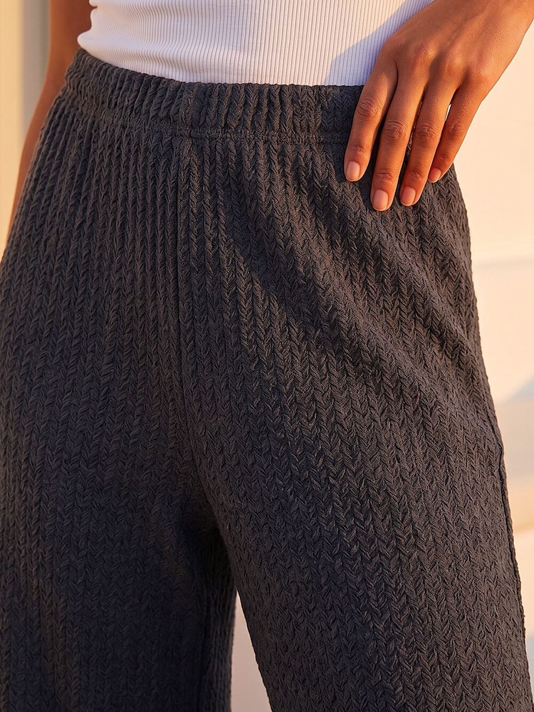 Roman Black Textured Jersey Trousers - Image 4 of 4 Roman Black Textured Jersey Trousers - Image 4 of 4