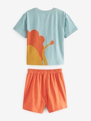 Muted Orange/Blue/Yellow Animal Short Sleeve 3 Pack Pyjama Set (9mths-12yrs) - Image 3 of 6