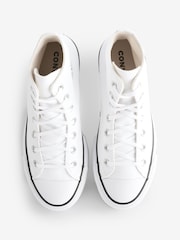 Converse White Chuck Taylor All Star Lift Wide Trainers - Image 10 of 17