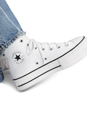 Converse White Chuck Taylor All Star Lift Wide Trainers - Image 15 of 17