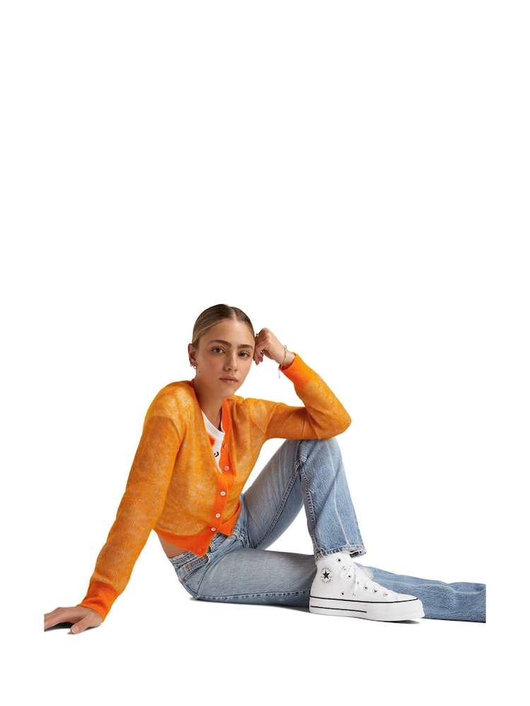 Converse White Chuck Taylor All Star Lift Wide Trainers - Image 17 of 17