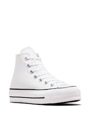Converse White Chuck Taylor All Star Lift Wide Trainers - Image 3 of 17