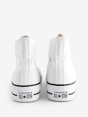 Converse White Chuck Taylor All Star Lift Wide Trainers - Image 8 of 17