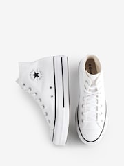 Converse White Chuck Taylor All Star Lift Wide Trainers - Image 9 of 17