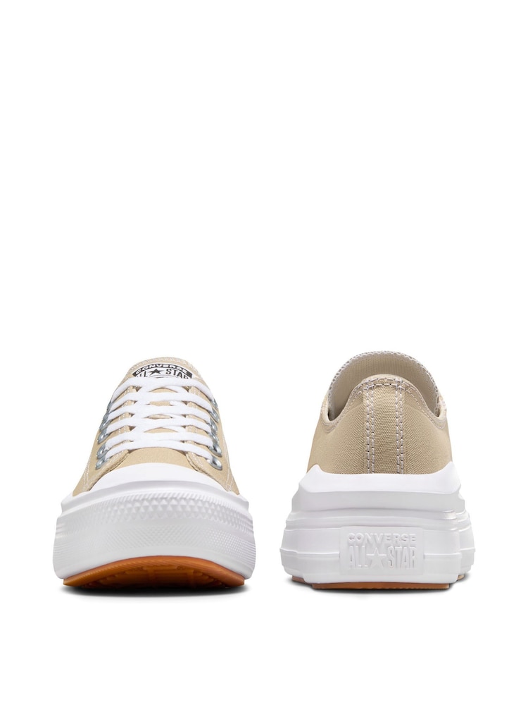 Converse Beige All Star Move Chuck Ox Platform Trainers - Image 6 of 8