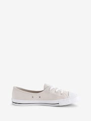 Converse White Chuck Taylor All Star Ballet Lace Slip On Shoes - Image 1 of 9