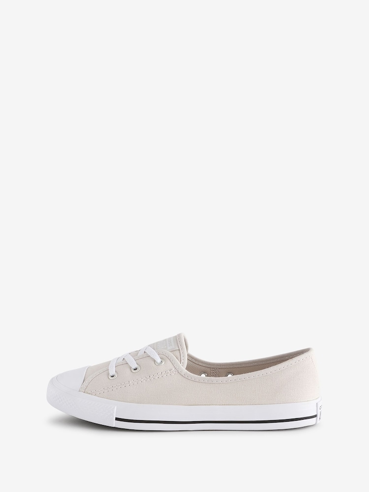 Converse White Chuck Taylor All Star Ballet Lace Slip On Shoes - Image 2 of 9