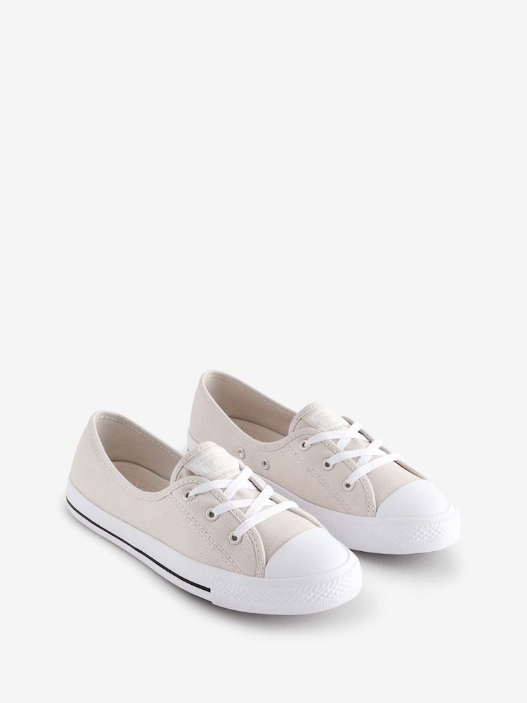 Converse White Chuck Taylor All Star Ballet Lace Slip On Shoes - Image 3 of 9