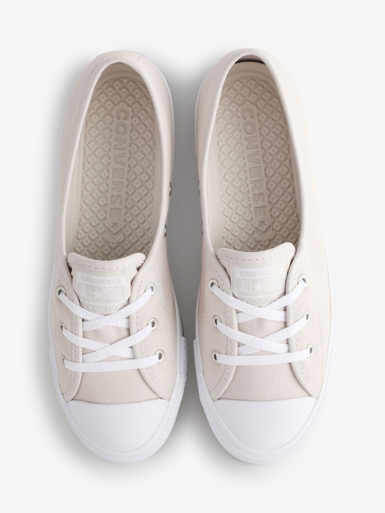 Converse White Chuck Taylor All Star Ballet Lace Slip On Shoes - Image 5 of 9