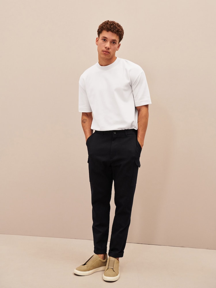 Navy Blue EDIT Cargo Trousers - Image 2 of 10