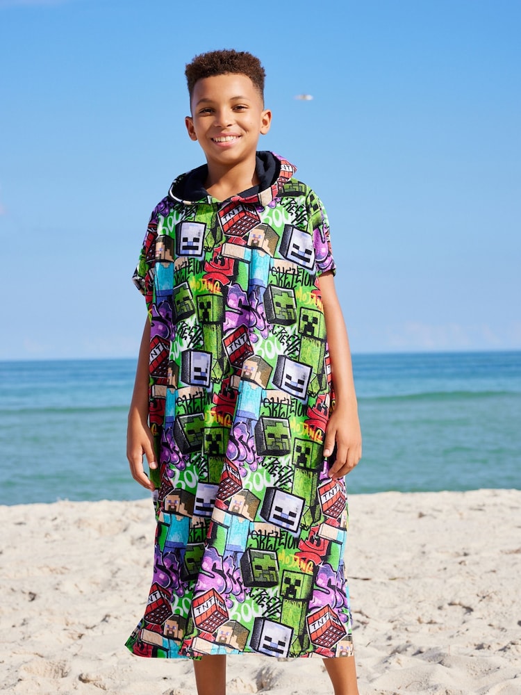 Minecraft Multi-Coloured Towelling Cover-Up (3-16yrs) - Image 1 of 7