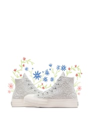 Converse Light Grey Chuck Taylor All Star High Top Lift Trainers - Image 1 of 10