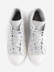 Converse Light Grey Chuck Taylor All Star High Top Lift Trainers - Image 6 of 10