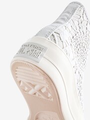 Converse Light Grey Chuck Taylor All Star High Top Lift Trainers - Image 8 of 10