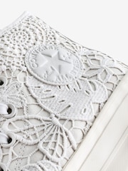 Converse Light Grey Chuck Taylor All Star High Top Lift Trainers - Image 9 of 10