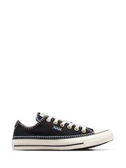 Converse Black Chuck Taylor All Star Crafted Stitching Ox Trainers - Image 1 of 10