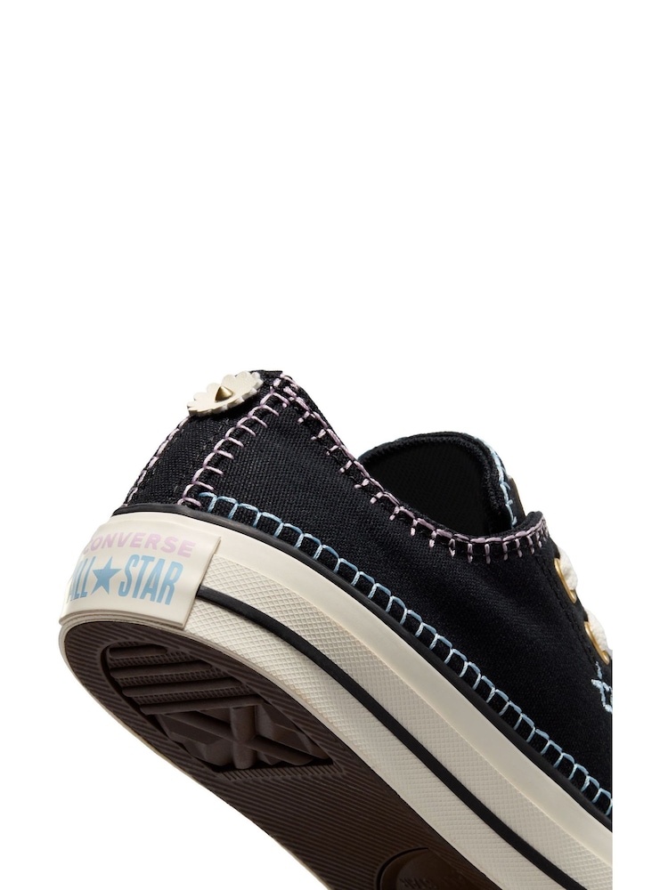 Converse Black Chuck Taylor All Star Crafted Stitching Ox Trainers - Image 10 of 10