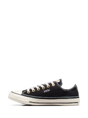 Converse Black Chuck Taylor All Star Crafted Stitching Ox Trainers - Image 2 of 10