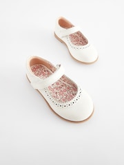 White Leather Mary Jane Touch fastening Brogues - Image 1 of 5