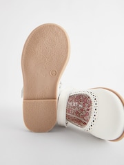 White Leather Mary Jane Touch fastening Brogues - Image 4 of 5