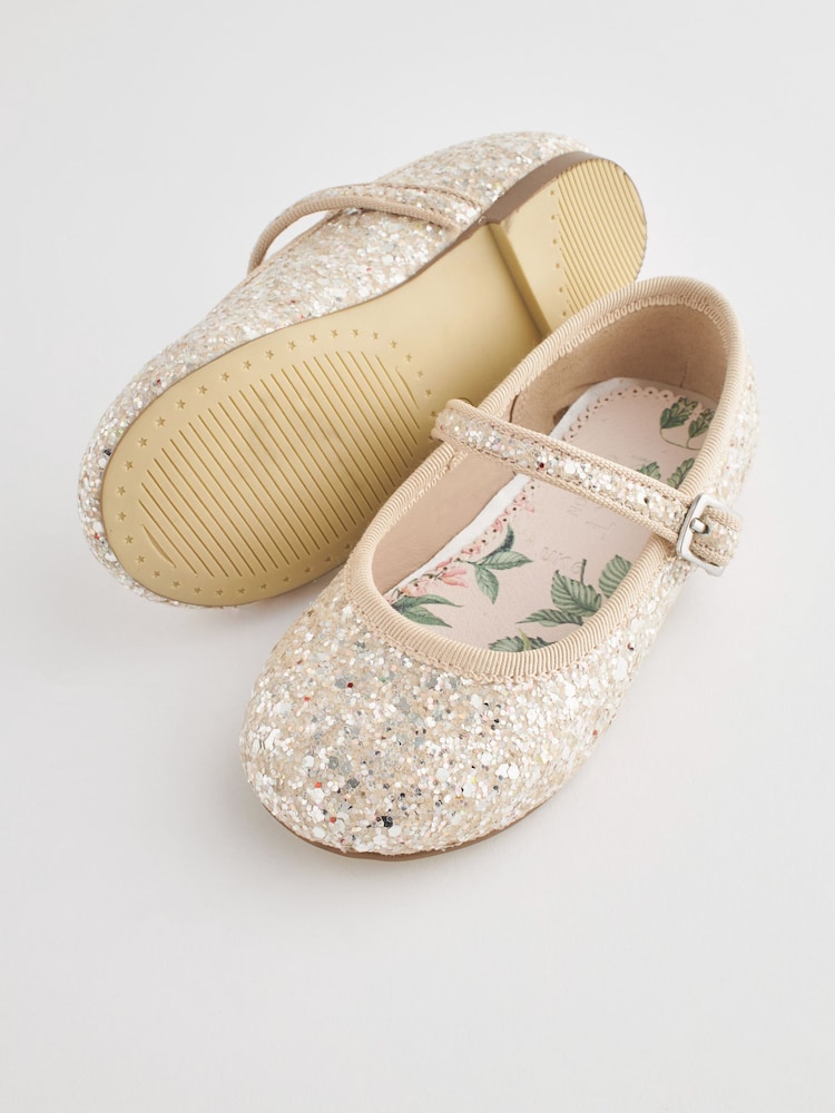 Marfil con purpurina - Flower Girl Occasion Mary Jane Shoes - Imagen 2 de 5 Marfil con purpurina - Flower Girl Occasion Mary Jane Shoes - Imagen 2 de 5