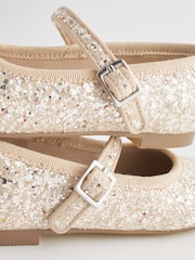 Ivory Glitter Standard Fit (F) Flower Girl Occasion Mary Jane Shoes - Image 4 of 5