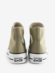Converse Khaki Green Chuck Taylor All Star High Top Lift Trainers - Image 4 of 9