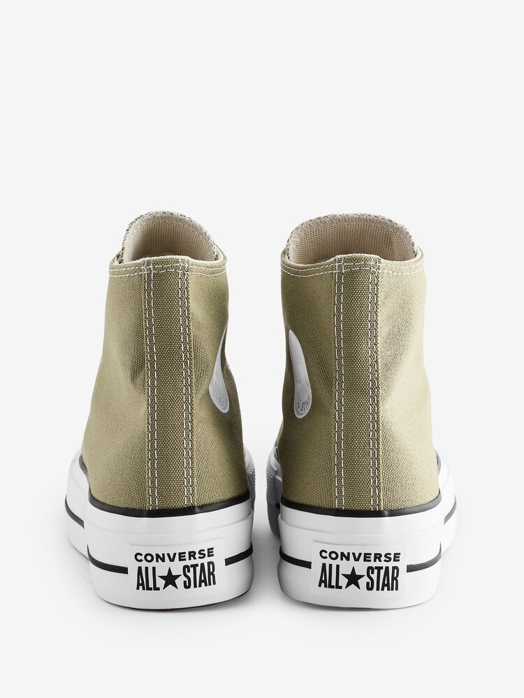 Converse Khaki Green Chuck Taylor All Star High Top Lift Trainers - Image 4 of 9