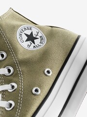 Converse Khaki Green Chuck Taylor All Star High Top Lift Trainers - Image 8 of 9
