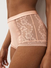 Rose Pink High Rise Microfibre And Lace Knickers - Image 3 of 5