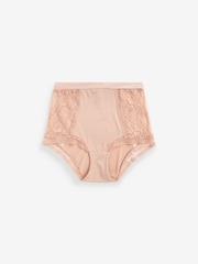 Rose Pink High Rise Microfibre And Lace Knickers - Image 5 of 5