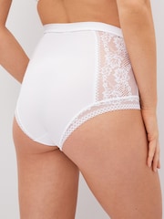 White High Rise Microfibre And Lace Knickers - Image 2 of 5