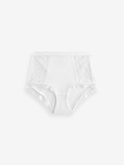 White High Rise Microfibre And Lace Knickers - Image 4 of 5