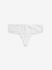 White Thong Microfibre And Lace Knickers - Image 5 of 6