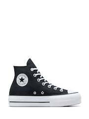 Converse Black/White Chuck Taylor All Star Lift High Top Trainers - Image 1 of 10