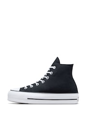 Converse Black/White Chuck Taylor All Star Lift High Top Trainers - Image 3 of 10