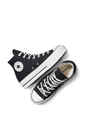 Converse Black/White Chuck Taylor All Star Lift High Top Trainers - Image 4 of 10