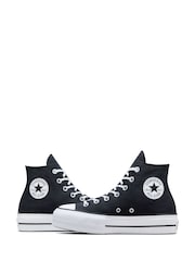 Converse Black/White Chuck Taylor All Star Lift High Top Trainers - Image 5 of 10