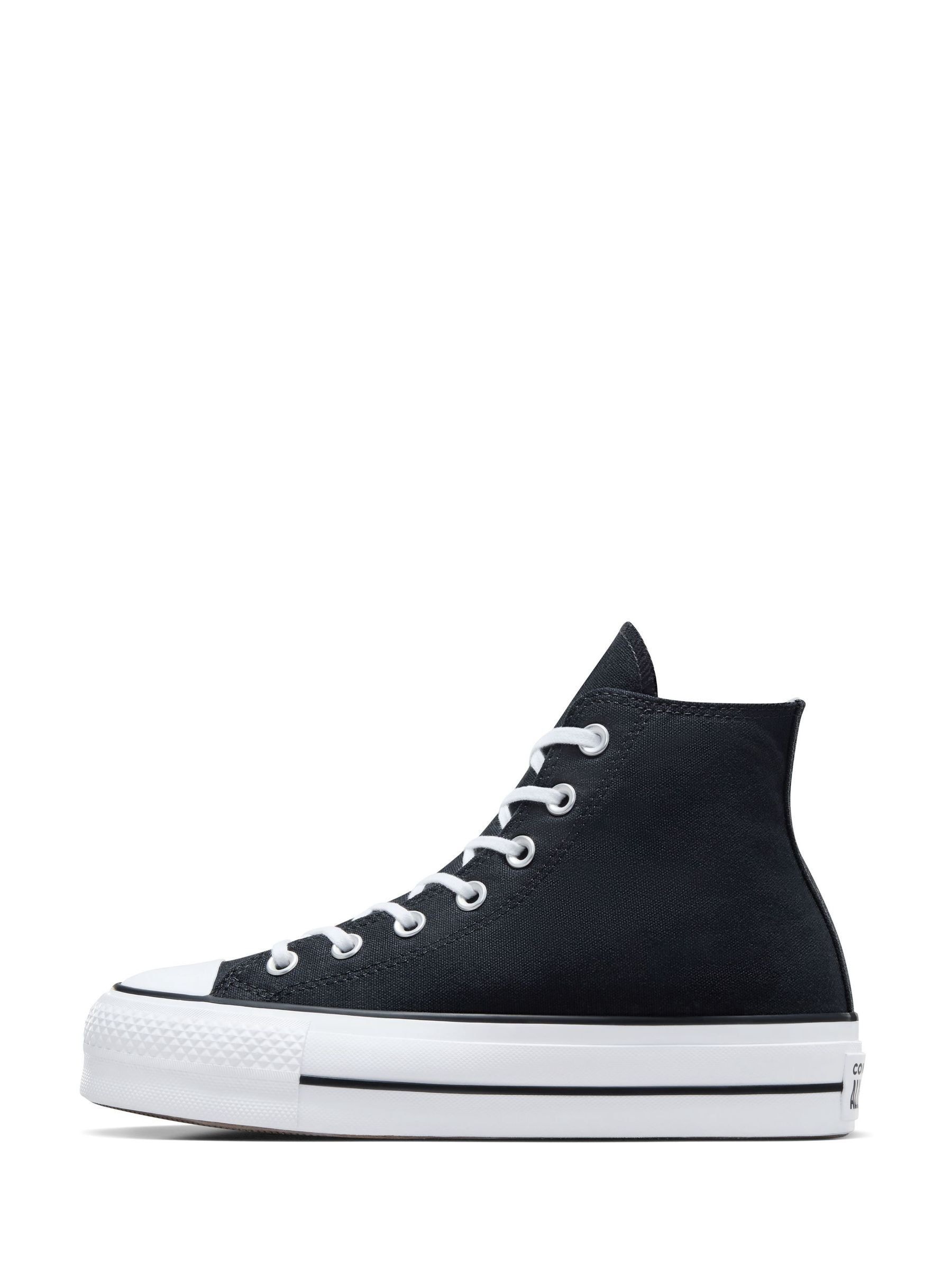 Buy Converse Black/White Chuck Taylor All Star Lift Wide Trainers