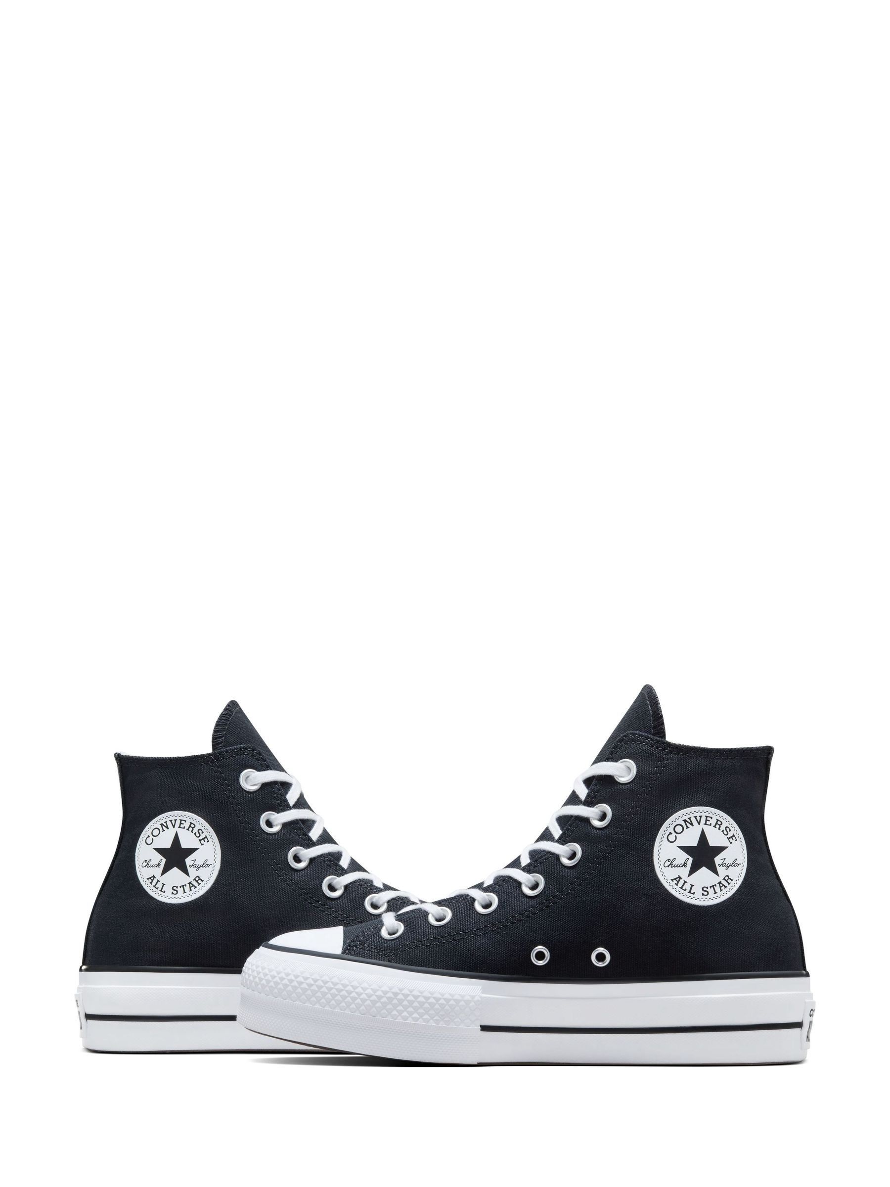 Buy Converse Black/White Chuck Taylor All Star Lift Wide Trainers
