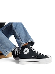 Converse Black/White Chuck Taylor All Star Lift High Top Trainers - Image 9 of 10