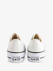 Converse White/Black Huck Taylor All Star Lift Ox Trainers - Image 10 of 19
