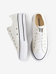 Converse White/Black Huck Taylor All Star Lift Ox Trainers - Image 12 of 19