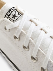 Converse White/Black Huck Taylor All Star Lift Ox Trainers - Image 13 of 19