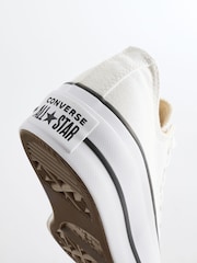 Converse White/Black Huck Taylor All Star Lift Ox Trainers - Image 14 of 19