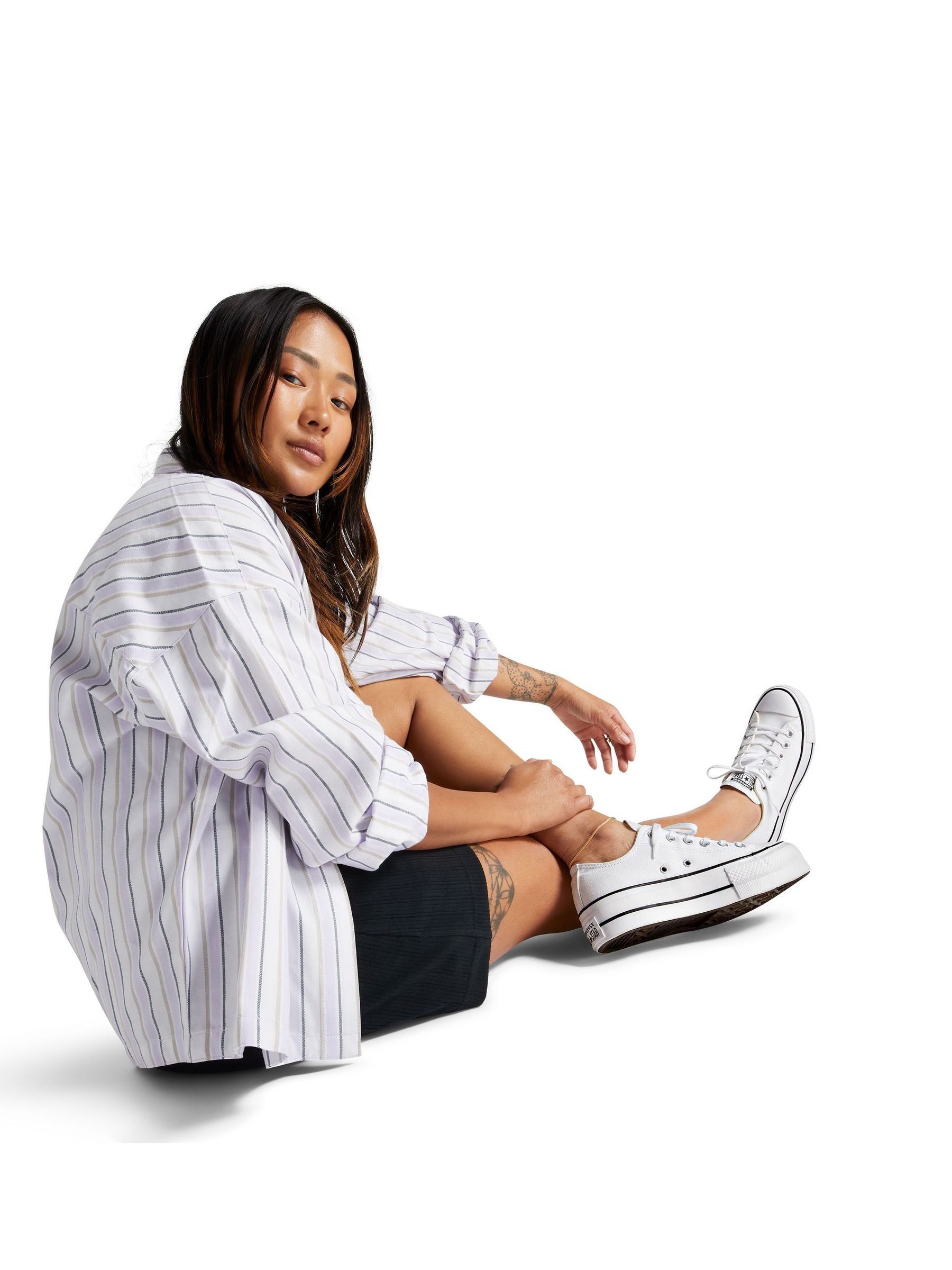 CONVERSE × AMERI ALL STAR LIFTED OX Converse – Chuck Taylor Lift Ox – Czarne buty sportowe na