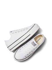 Converse White/Black Huck Taylor All Star Lift Ox Trainers - Image 9 of 19