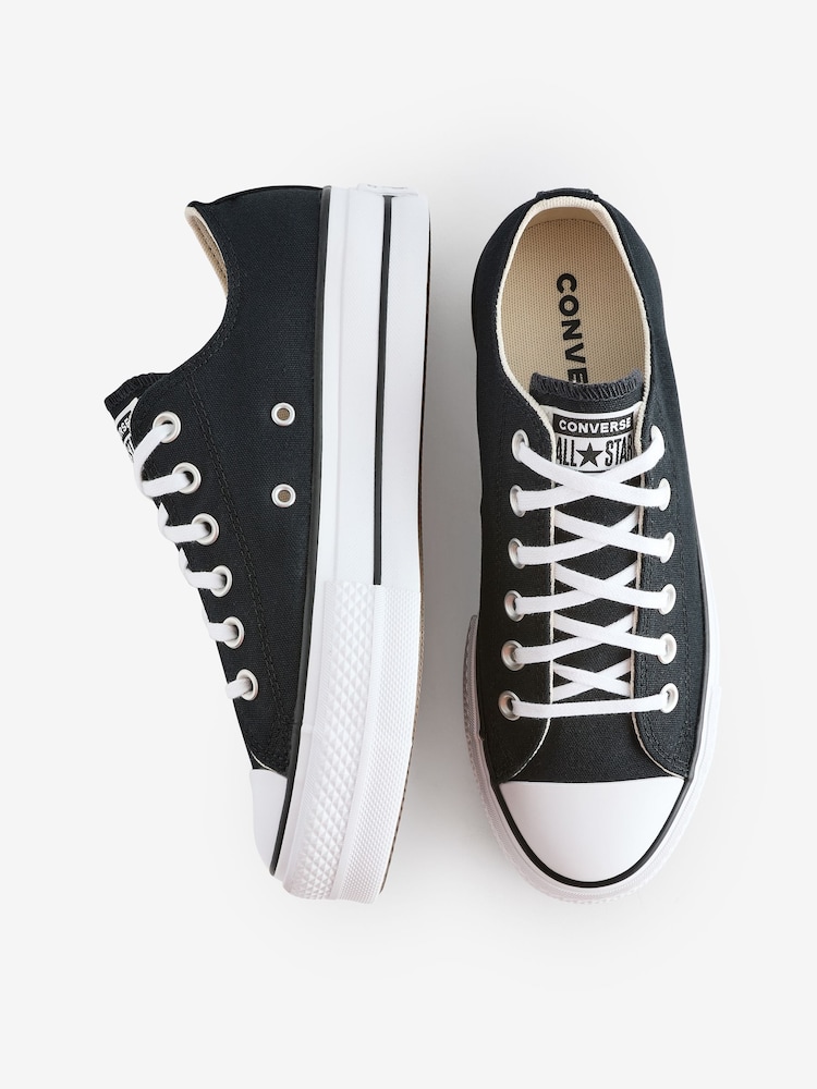 Converse Black Huck Taylor All Star Lift Ox Trainers - Image 12 of 12