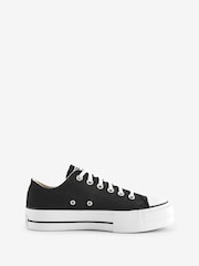 Converse Black Huck Taylor All Star Lift Ox Trainers - Image 4 of 12